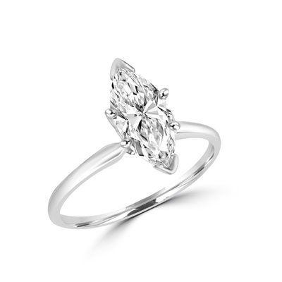 marquise shape stone in platinum plated sterling silver ring