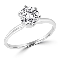 Platinum plated Solitaire sterling silver  ring with 3 ct stone