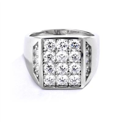 Simply Amazing ring for your perfect man. 3.5 Cts. T.W. set in Platinum Plated Sterling Silver.