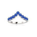Stacking Rings-V-shaped Sapphire rings in white gold