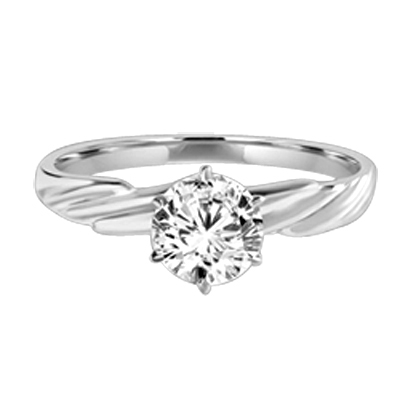 1 ct round stone platinum plated sterling silver ring