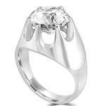 Platinum Plated Sterling Silver man's ring with a 4.0 cts.t.w. round cut stone.