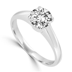 Solitaire Ring in Tiffany Setting - 1.0 Cts. T.W. In Platinum Plated Sterling Silver.