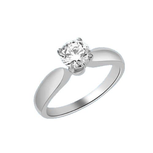 Best Selling 0.75 Ct. Solitaire in an exquisite Wide Band - 4 Prong setting similar to Tiffany Style. In Platinum Plated Sterling Silver.