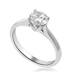 A perfect solitaire to propose! Beautiful Tiffany set 0.75 Ct. Ring. In Platinum Plated Sterling Silver.