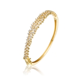 Diamond Essence Hinged Bangle Bracelet in Prong Settings. 3.25 Cts.t.w. in vermeil. Shine your Holidays with this beautiful piece.