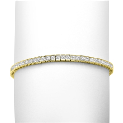 Princess cut diamond in gold vermeil tennis bracelet