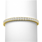 Princess cut diamond in gold vermeil bracelet