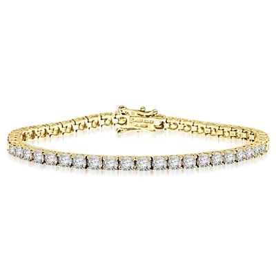 Gold Vermeil-Tennis Round brilliant stone bracelet