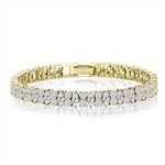 Diamond Essence Designer Bracelet With Marquise And Round Stones, 14 Cts.T.W. In 14K Gold Vermeil