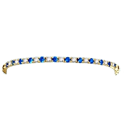 Diamond Essence Sapphire-and-Diamond Tennis Bracelet--7" tennis bracelet alternates round-cut Sapphire Essence and Diamond Essence jewels.5.0 Cts. T.W. set in 14K Gold Vermeil.