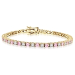 5ct pink & white stone bracelet in Gold Vermeil