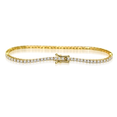 Gold Vermeil -7" round brilliant stone bracelet