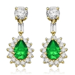Clip Pear with Emerald Essence earring in vermeil