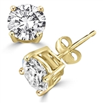 Diamond Essence Ear studs, 0.75 carat each, set in 14K Gold Vermeil prongs settings, 1.50 Cts.T.W.