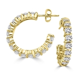 'C' style round stones & gold vermeil bar earrings