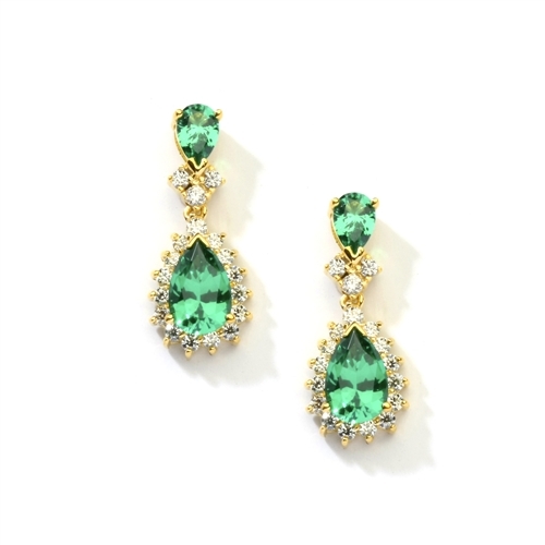 7ct emerald essence earrings in vermeil