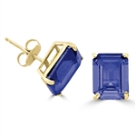 Gold vermeil sapphire studs earrings