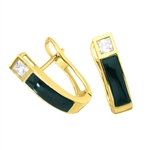 Hinged black-onyx earrings in 14K Gold Vermeil