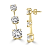 Round diamond bar create stunning drop earrrings