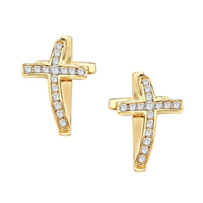 Wondrous Cross Earrings in Gold Vermeil