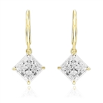 Diamond Essence Lever Back Earrings with Princess cut 8mm Masterpiece. The specially set 14k Gold Vermeil Earrings make for an impressive 4.0 Cts. T. W.