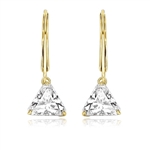Diamond Essence Brilliant Trilliant Cut 1 Ct each, for a 2 Cts. T.W. Lever Back Earrings set in 14k Gold Vermeil. Mesmerizing beauty for all occasions.