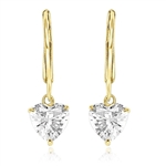 Diamond Essence Heart Lever Back Earrings 2 Cts. T.W. set in 14k Gold Vermeil.