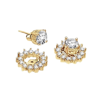Gold vermeil diamond essence earring jackets