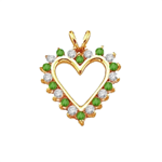 Emerald Essence Heart Pendant - 0.5 Cts. T.W. set in 14K Gold Vermeil.