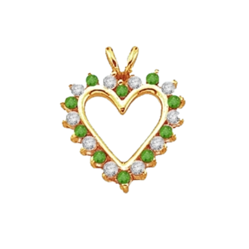 Emerald Essence Heart Pendant - 0.5 Cts. T.W. set in 14K Gold Vermeil.