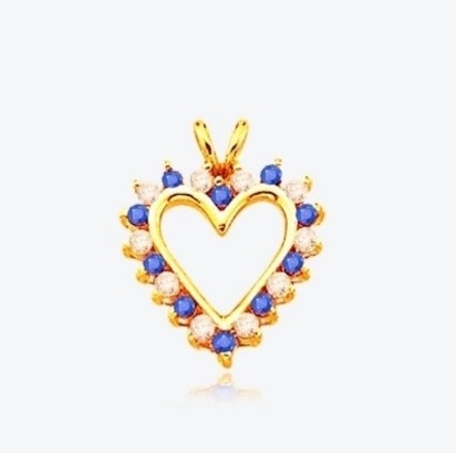 Sapphire Essence Heart Pendant - 0.5 Cts. T.W. set in 14K Gold Vermeil.