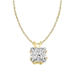 Diamond Essence princess-cut 2.0 ct. stone set in 14K Gold Vermeil.
Approx size of Pendant is 13 mm Length and 9 mm Width.
Free Vermeil Chain Included.