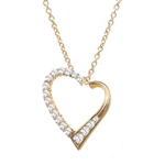 Diamond Essence Heart Shape Pendant with Round and Princess stones, 1.50 cts.t.w. in Gold Vermeil.
 Free Vermeil Chain Included.