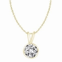 Pendants-1ct diamond in 14K Gold Vermeil