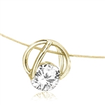 14K Gold Vermeil Slide Pendant with classic Round Brilliant Diamond Essence. 1.25 Cts.T.W. 
Free Vermeil Chain Included.