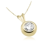 1 ct bezel set round stone gold vermeil pendant