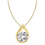 Gold Vermeil pendant with rain drop shape