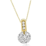 Magnificent pendant with 2.0 cts. tension set in Gold Vermeil