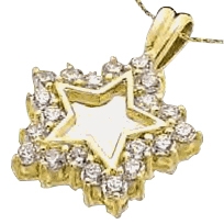 14K Gold Vermeil star pendant with twenty round brilliant Diamond Essence melee in prong setting to shine starbright day or night. 0.80 cts.t.w.