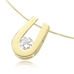 round stone pendant set in gold vermeil horseshoe