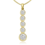gold vermeil pendant with 1.75 ct round stone