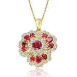 Classic ruby & white stone pendant in Gold Vermeil