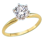 Solitaire ring with 3 carat stone gold vermeil