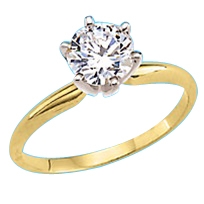 Solitaire ring with 3 carat stone gold vermeil