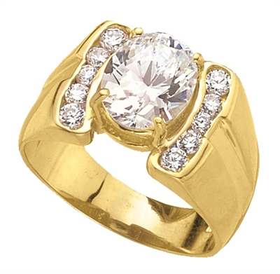 CITY LIGHTS  Art deco Man’s ring in Gold Vermeil