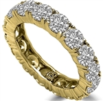 Diamond Essence Eternity Ring, With 4 Cts.T.W. Round Brilliant Stones In 14K Gold Vermeil.
