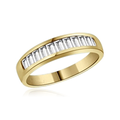 ring- gold vermeil, channel setting baguettes