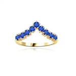 Stacking Rings-V-shaped Sapphire rings in white vermeil