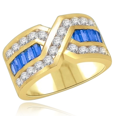 Tenderly- Sapphire Gold Vermeil  ìXî ring 2.5 cts.t.w